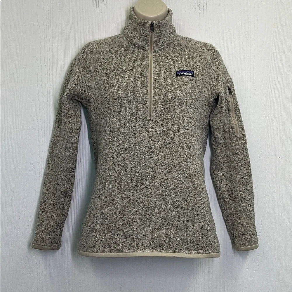 Patagonia - Better Sweater Quarter Zip Quarter Natural Beige Pullover Size XS